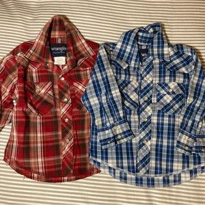 Boys Wrangler Pearl Snap Button Down shirts XXS (0-2)